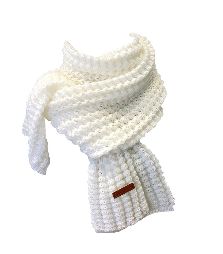 witte wollen sjaal 180 cm winter warm bearzfoot