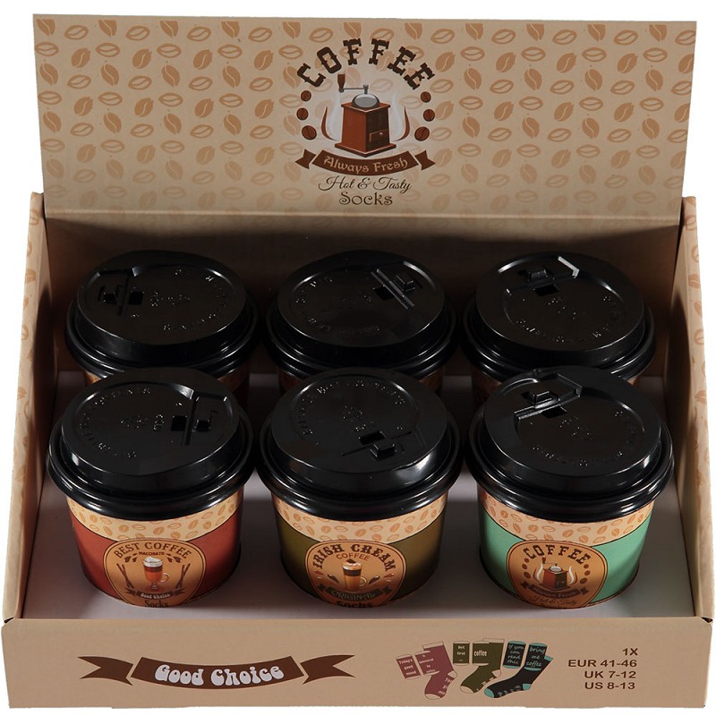 koffiesokken in tray 6 pack voordeelbundel