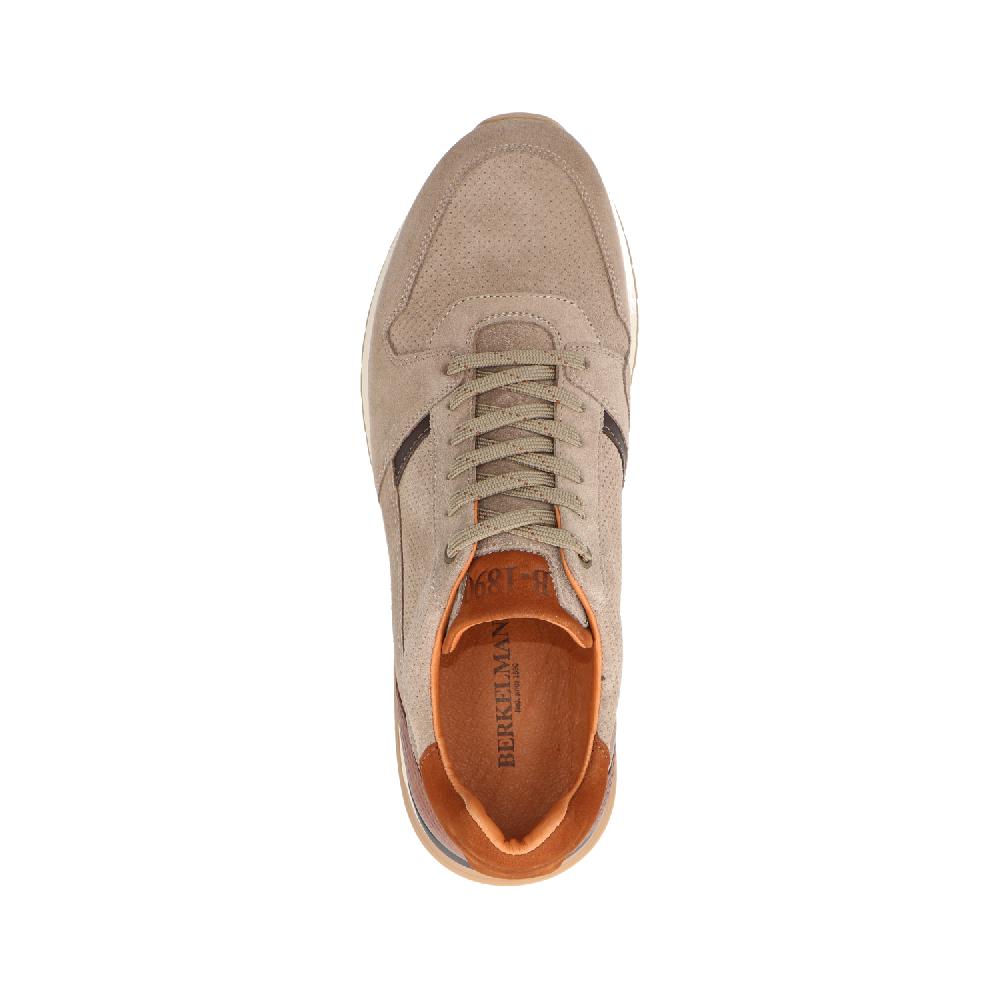 Bearzfoot – Berkelmans – Heren sneakers – Model Narellan – Beige Suede – Bovenkant