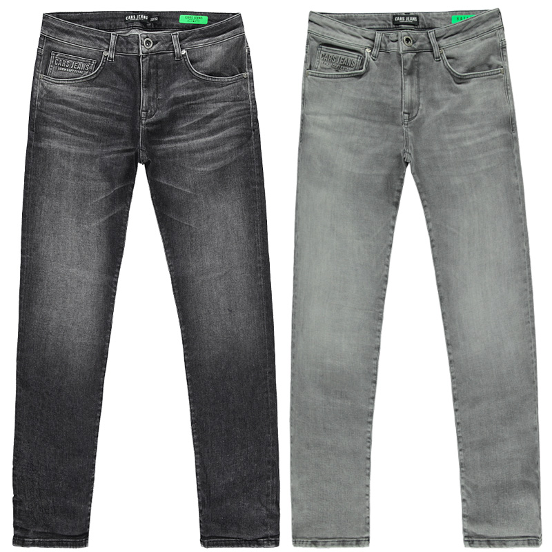 Bearzfoot – Cars Jeans – Heren Jeans model Bates – Grey Used – Black Used – 2 stuks