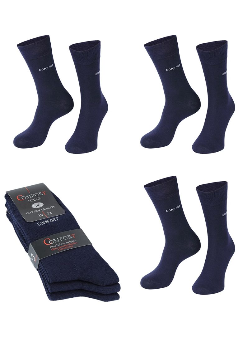 Comfort sokken zonder knellende boord blauw assortiment maat 47-50