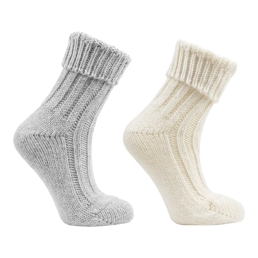 Sokken-en-Veterz-Sokken-Warme-sokken-Wollen-omslagsokken-Beige