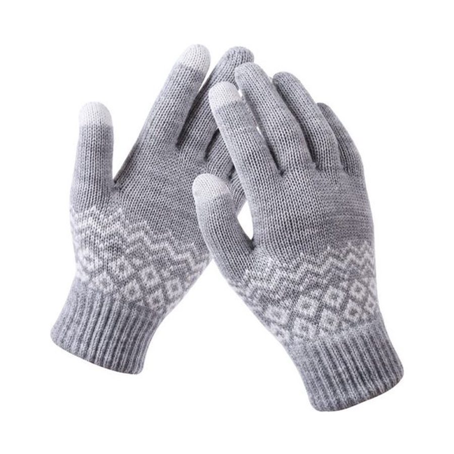 Gebreide handschoenen | acryl | unisex | grijs | one size
