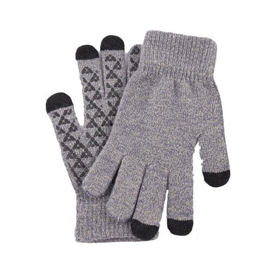 Touchscreen handschoenen | acryl | unisex | licht grijs | one size