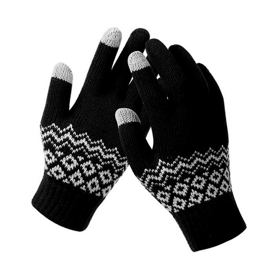 Gebreide handschoenen | acryl | unisex | zwart | one size