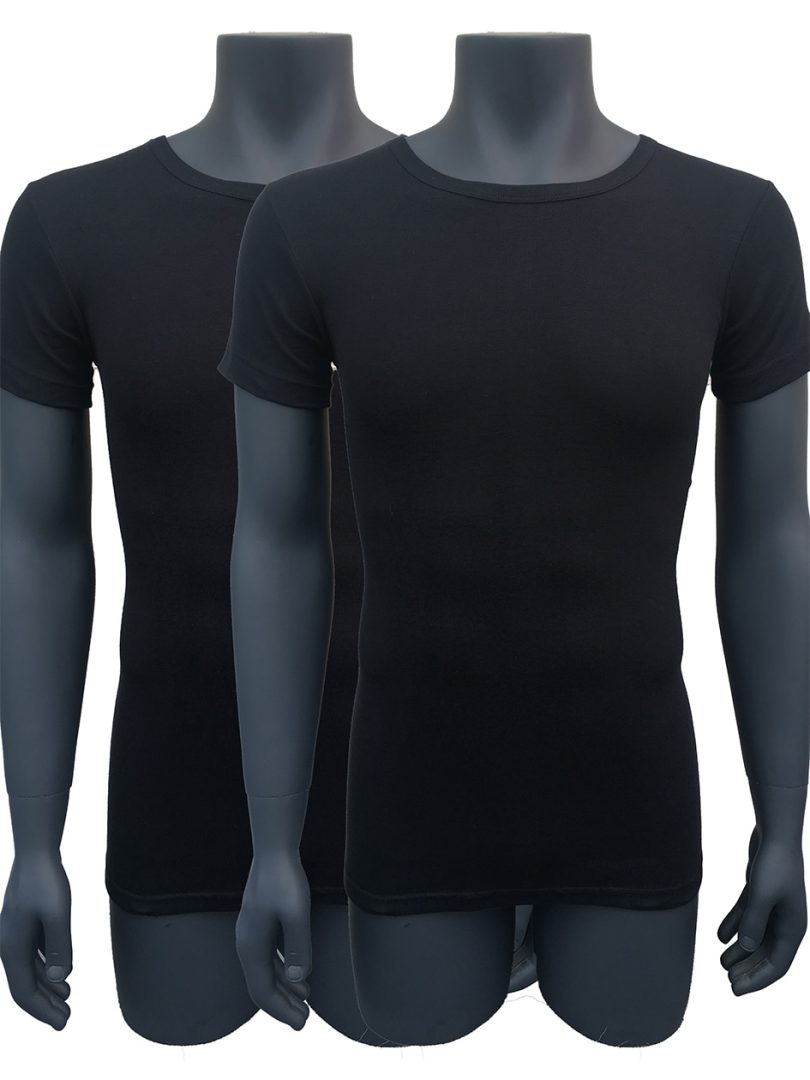 zwarte extra lange t shirts voor mannen in de maten S tot en met XXL